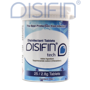 DISIFIN tech disinfectant tabslets - conatiner with 25 tabs