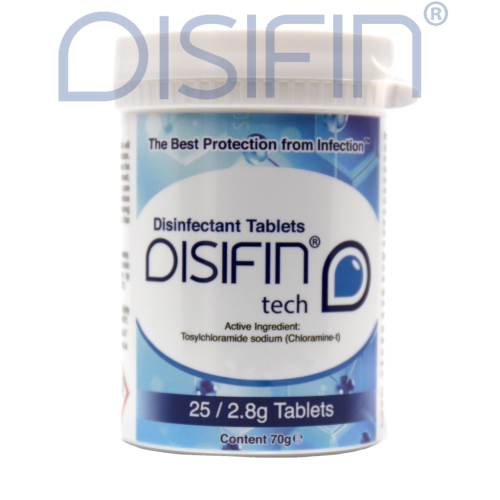 DISIFIN tech disinfectant tabslets - conatiner with 25 tabs